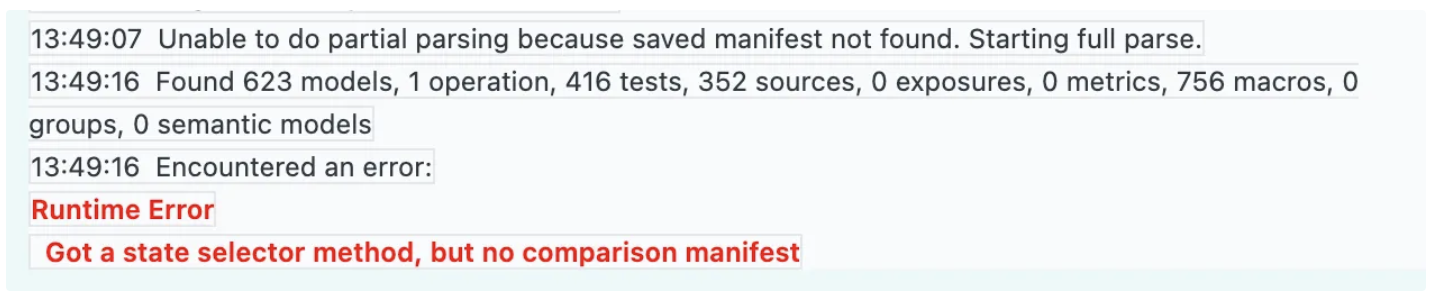 Saved manifest not found error Saved manifest not found error